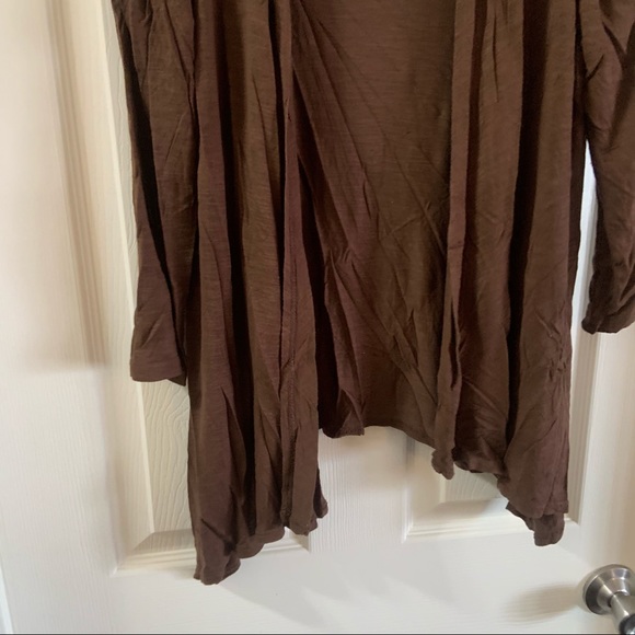 Alyx Brown Open Front 3/4 Sleeve Cardigan Medium - Picture 5 of 6